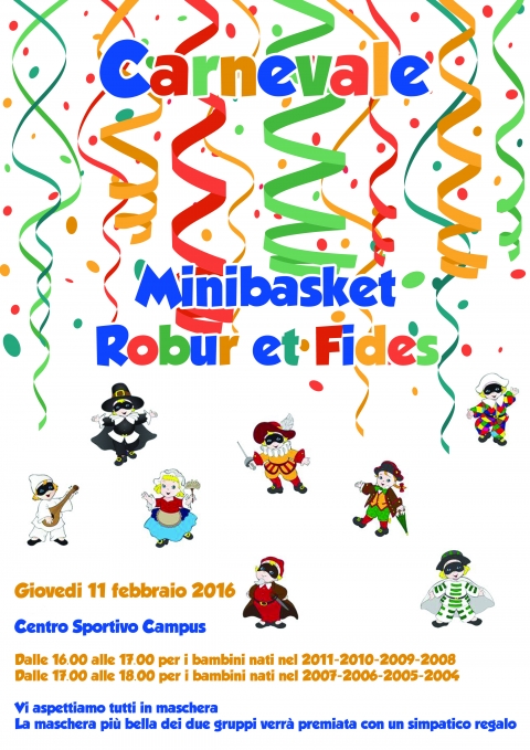 Festa di carnevale - minibasket Robur et Fides